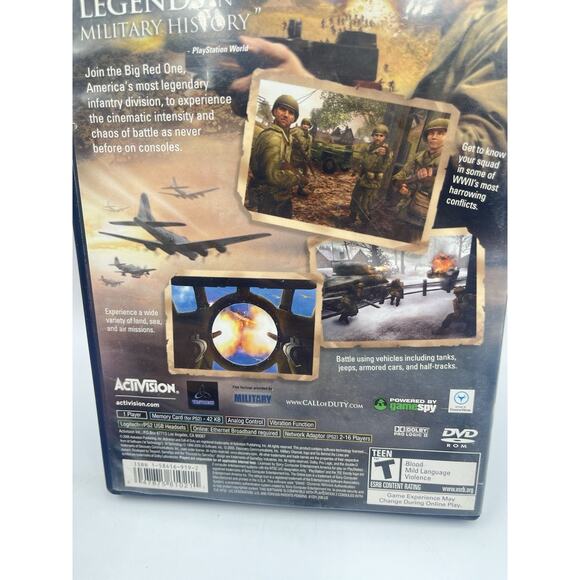 Call of Duty 2 Big Red One (PS2 PlayStation 2) Tested CIB Complete w Manual - Picture 8 of 9